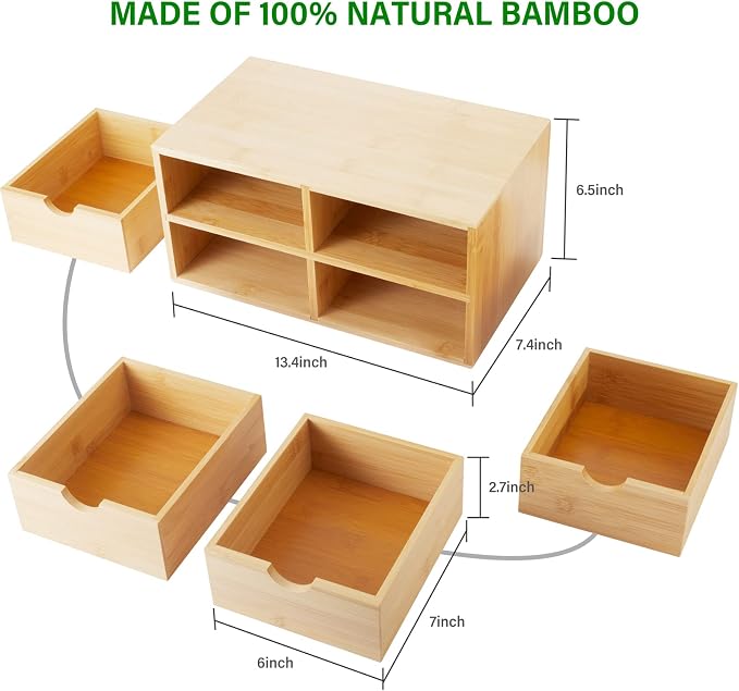 Charmewooden Bamboo Desk Organizer - Image 2