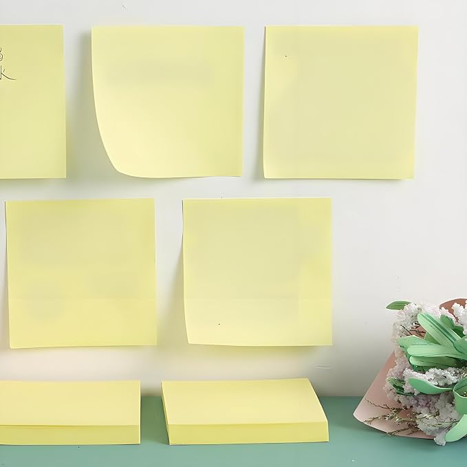 Yellow Sticky Notes 6 Pads 3 X 3 Inch 100 Sheets/Pad Self-Stick Notes Pads 600 - Image 2