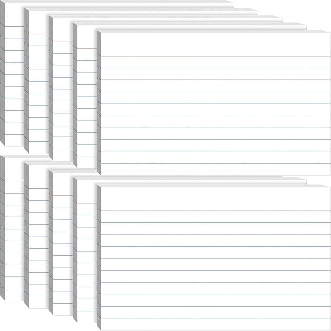 Index Cards 5x8, 200 Sheets, Ruled White Flash Cards by Ciphyfee