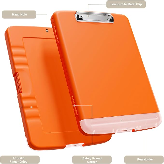 Piasoenc Clipboard with Storage, 8.5 x 11 Organization Box with Pen Holder and - Image 2