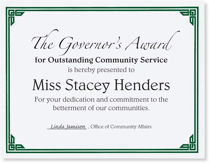 PaperDirect Green on White Classic Specialty Certificates, 8½ x11, Foil Accents - Image 2