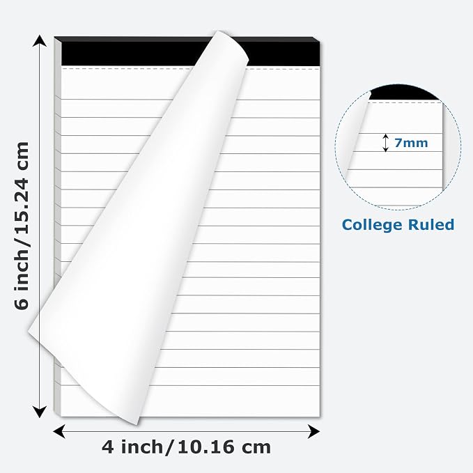 6 Pcs Perforated Note Pads College Ruled - Image 2