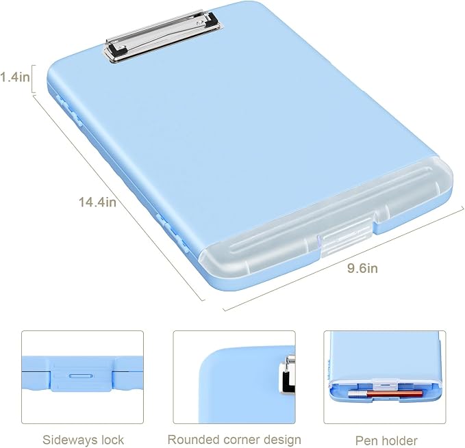 Piasoenc Clipboard with Storage, 8.5 x 11 Organization Box with Pen Holder and - Image 3