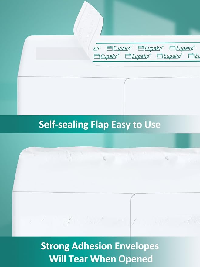 Eupako Catalog Mailing Envelopes 9x12 White Envelopes Self Seal 250 Pack - Image 5