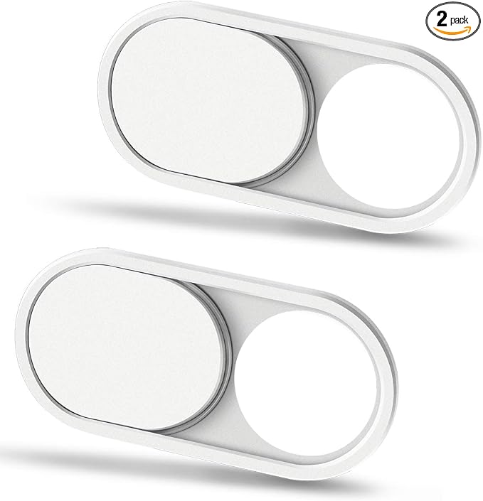 CloudValley Webcam Cover Slide, 0.023 Inch White, Web Camera Cover by CloudValley