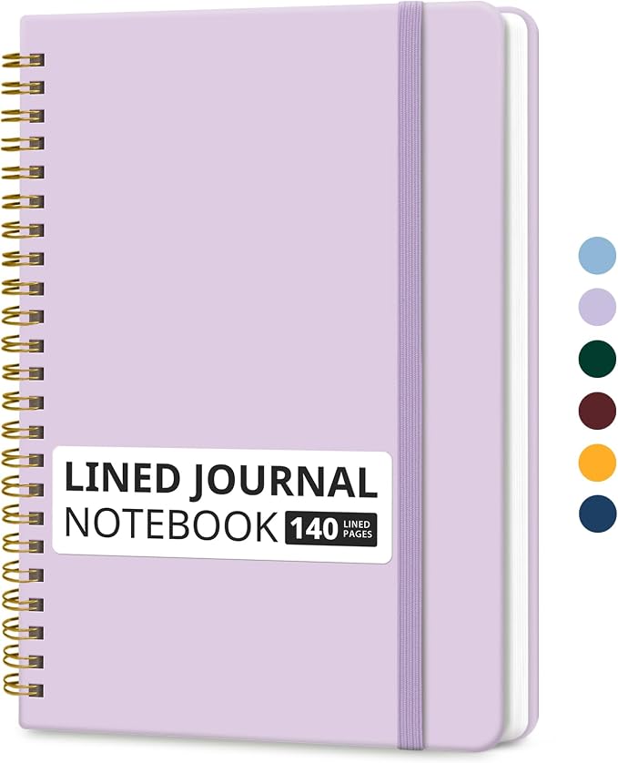 Taja Lined Spiral Journal Notebook by Taja