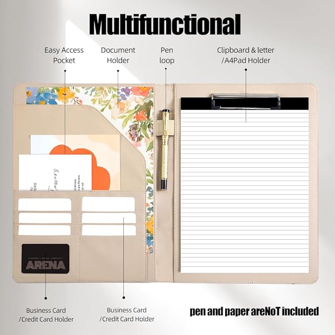 PU Leather A4 Clipboard Portfolio, Resume Padfolio Business Case | Features 25 - Image 2