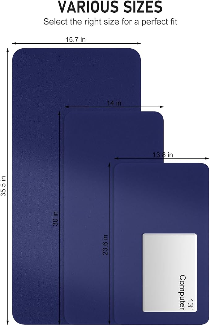 Desk Pad, 23.6" x 13.8" PU Leather Non-Slip Desk Mat Large Mouse Pad - Image 6