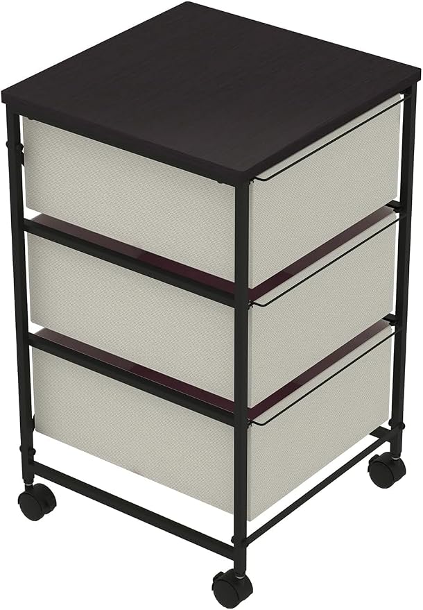 CASUNER Small Cabinet with Drawers Rolling 3 Drawer Mobile File Cabinet - Image 7