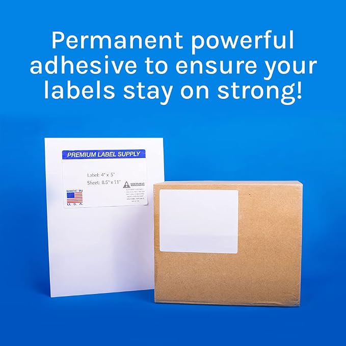 Premium Label Supply White Sticker Shipping Labels – 4" x 5" – Laser/Inkjet - Image 4