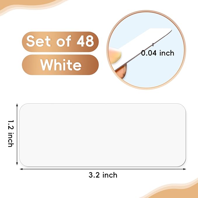 48 Pieces White Magnetic Dry Erase Labels, Real Reusable Strips - Image 2