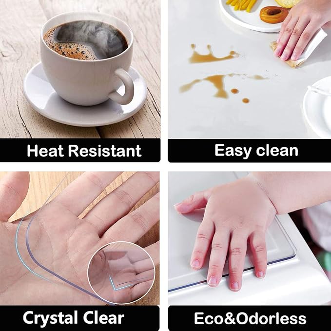 18x42 Office Desk Blotter Mat Clear Plastic Table Protector Cover Pad PVC - Image 5