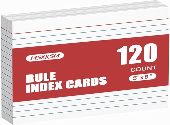 Index Cards 5x8 Inch by MSKKSM