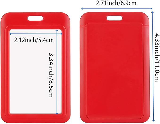 15 Pack Sliding ID Badge Holder Vertical Hard Plastic Card Case Protector Pouch - Image 3