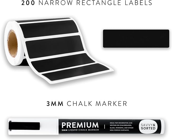 200 Chalkboard Labels for Containers, Removable Black Jar Labels Stickers - Image 4