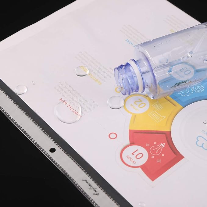 Sheet Protectors, 100 Pack Plastic Page Protectors, 3 Hole Upgrade Thickened - Image 4