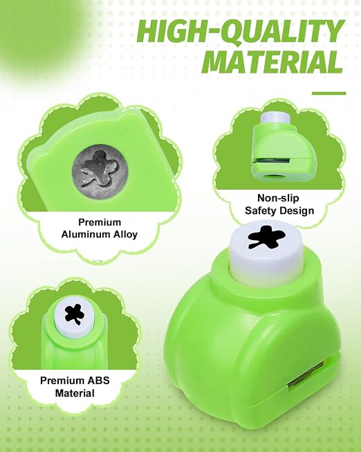 UCEC 10PCS Flower Hole Punch for Kids, Paper Punch Shapes for Crafting - Image 2