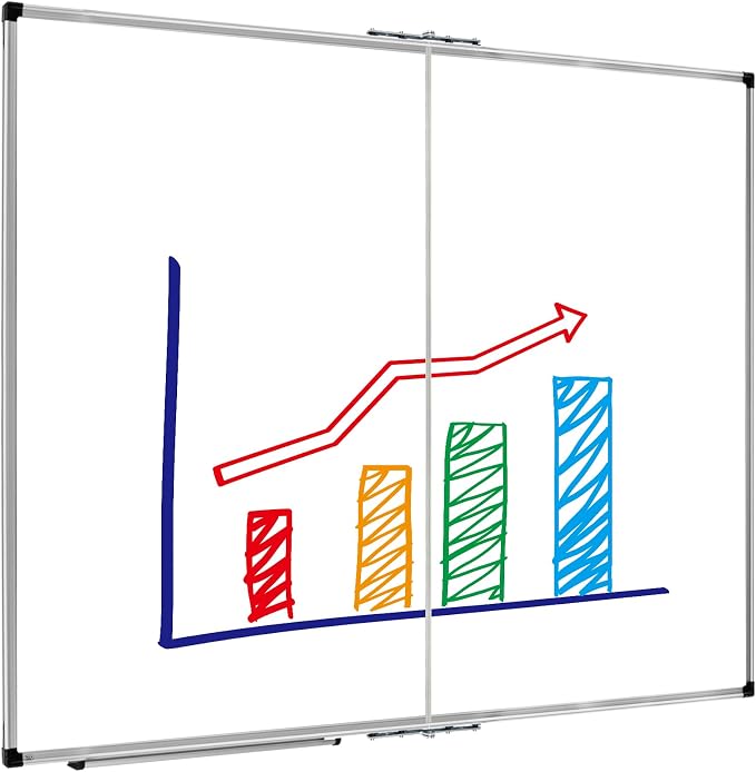 XBoard Magnetic Whiteboard 48 x 48 Inch, Foldable Dry Erase White Board by XBoard