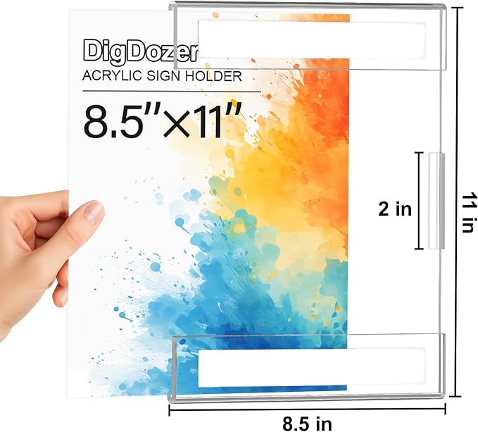 30 Pcs Acrylic Sign Holder 8.5 x 11, Dual-Purpose Wall Mount Sign Holders - Image 2