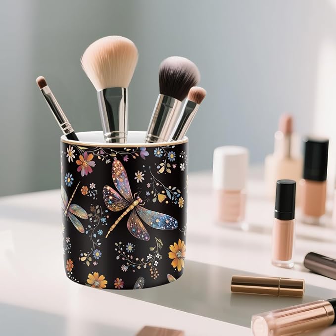 Pen Holder, Pencil Cup for Desk, Cute Makeup Brush Holder, Durable Ceramic - Image 4