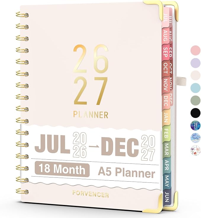 Jul 2026 - Dec 2027 Planner, Forvencer 18 Month Academic Planner 2026-2027 by Forvencer