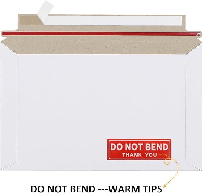 zmybcpack 100 Pack 6.3x9.8 inch Rigid Mailer Self Seal Photo Document Mailers - Image 3
