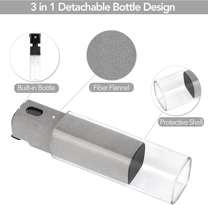 2 Pcs Fingerprint Proof Screen Cleaner Safe for All Phones Glasses Tablet Laptop TV Watch Screens (Light Grey)-DeskLoop Office