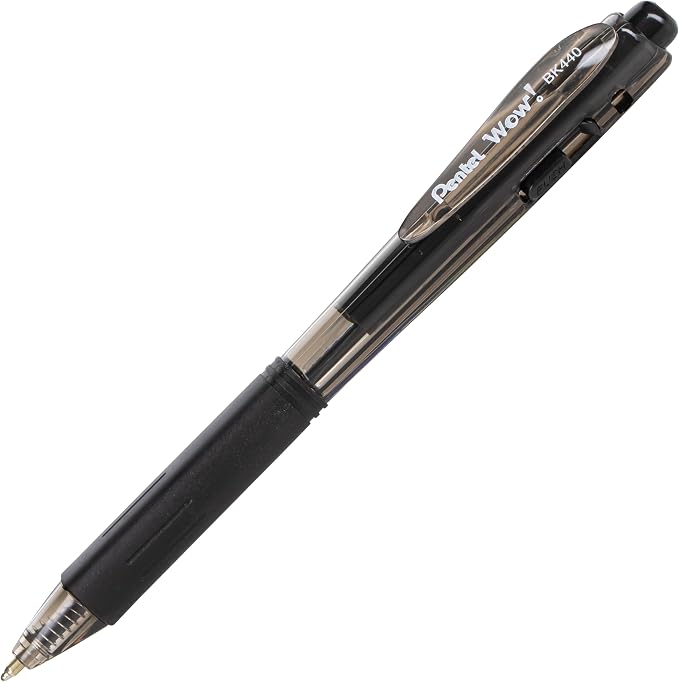 Pentel Wow! Retractable Ballpoint Pen, Medium Line, Box of 12 - Image 2