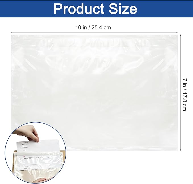 110 Pack Clear Shipping Label Sleeves, 7 x 10 Inch Self-Adhesive Packing Slip - Image 2