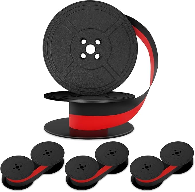 4 Pcs Universal Typewriter Ribbon Pack – Black and Red Typewriter Ribbon – 0.2 by Home