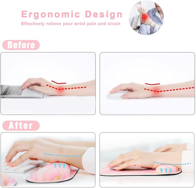 Memory Foam Ergonomic Keyboard Wrist Rest Pad and Mouse Wrist Rest Support - Image 4