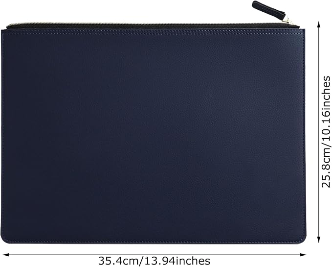 PU Leather A4 File Folder Zipper Document Holder Envelope Folder Case - Image 2