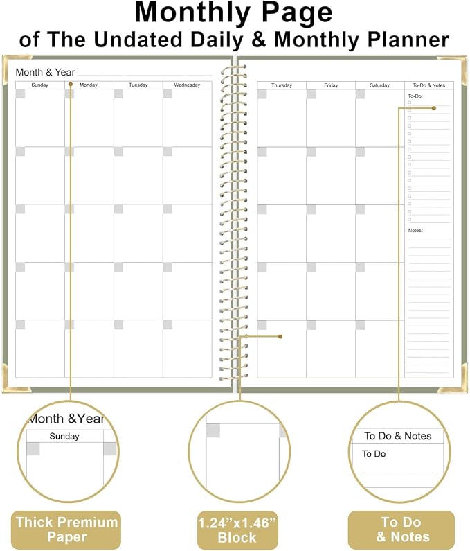 Undated Daily Planner 5.8"x8.5" - Image 3
