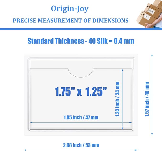 Origin-Joy 50 PCS Self-Adhesive Index Label Pockets - Image 2