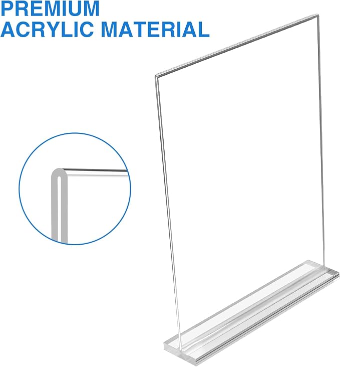 Daofary 12 Pack Acrylic Sign Holder 4 x 6, Double-Sided Stand up Table Top Sign - Image 6