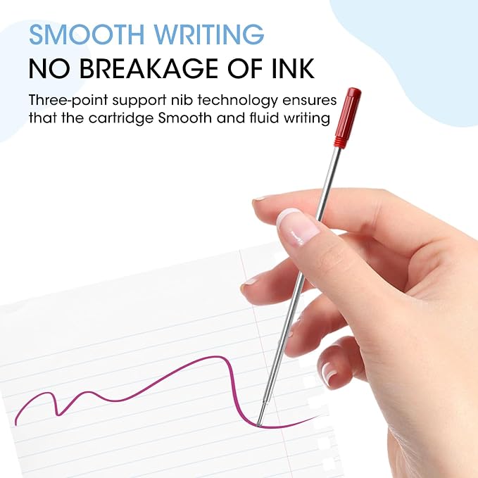 0.7 mm Ballpoint Ink Twist Pen Refills, Stationery Compatible - Image 4