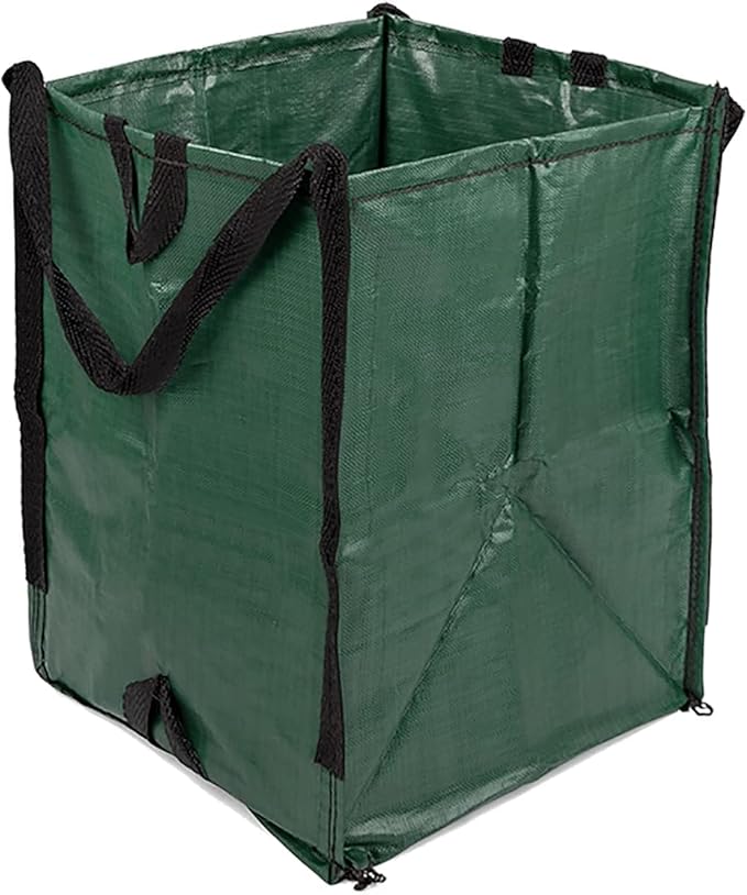 DURASACK Heavy Duty Home and Yard Bags 48-Gallon Reusable Self-Standing Lawn and Leaf Bags Garbage Can with Reinforced Handles, Green-DeskLoop Office