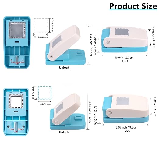 BAOFALI 2Pcs/Set Stamp Puncher 1x1inch &1.5x1.5inch Large Square Postage Stamp - Image 2