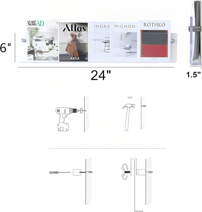 ROYALITA 2-Pack Acrylic Magazine Holder Brochure Holder, Fashion Hanging - Image 4