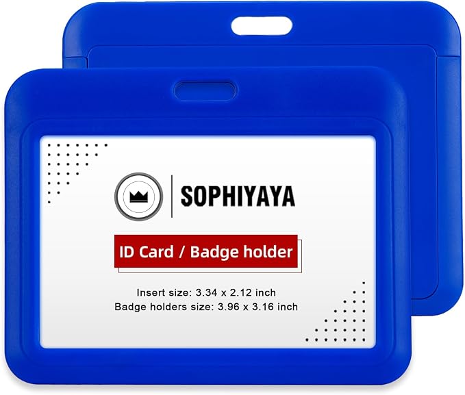 12 Pack Sliding Horizontal Badge Holder Hard Plastic Key Card Work Badge Sleeve - Image 7