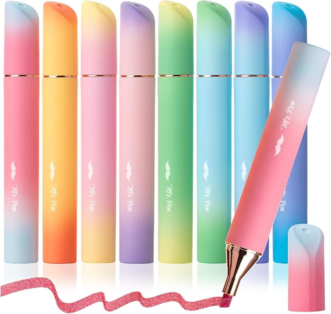 Mr. Pen- Glitter Highlighters, 8 Pack, Sunshine Colors | Chisel Tip Glitter by MrPen