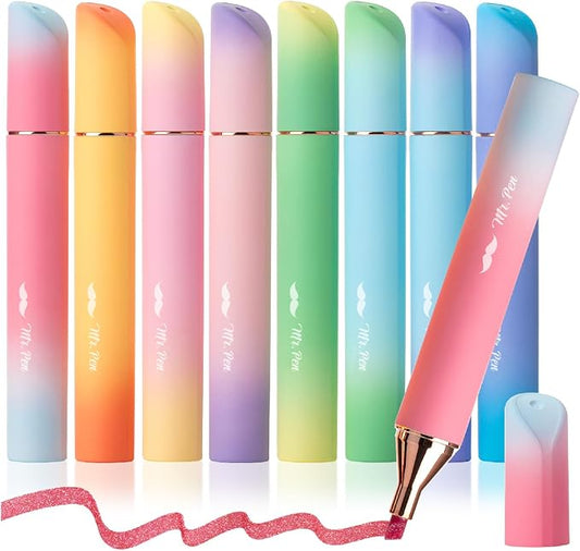 Mr. Pen- Glitter Highlighters, 8 Pack, Sunshine Colors | Chisel Tip Glitter by MrPen
