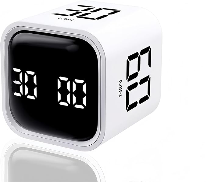 Digital Cube Pomodoro Timer Desk Rechargeable Productivity Timer 5/10/30/60min by Teknoluzor