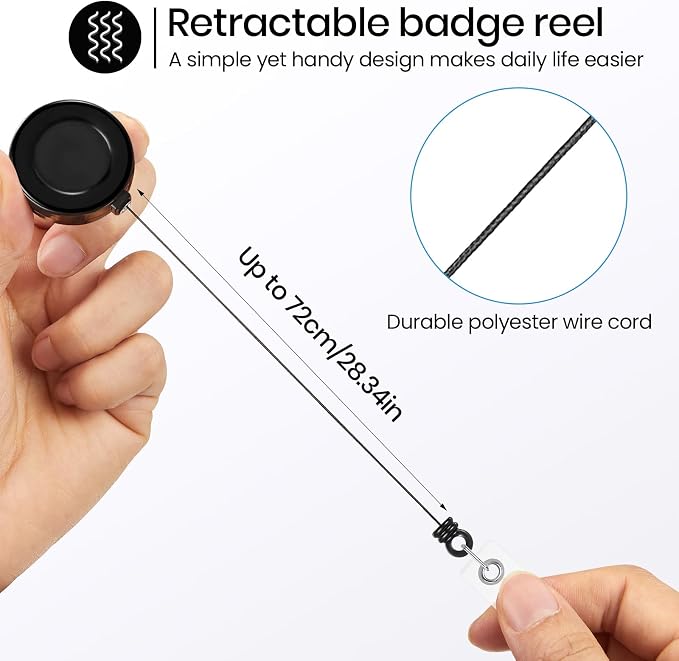 Zonon 100 Pcs Retractable Badge Reel Clips ID Card Holder Reel - Image 2