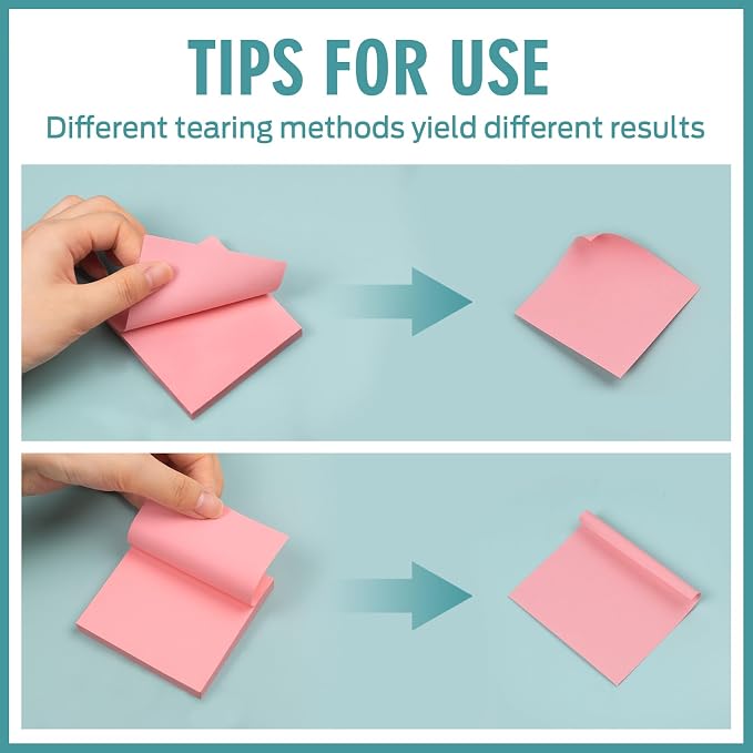Sticky Notes 3x3 Small Self-Stick Pads, 48 Pads in 6 Pastel Colors, Cute Sticky - Image 5