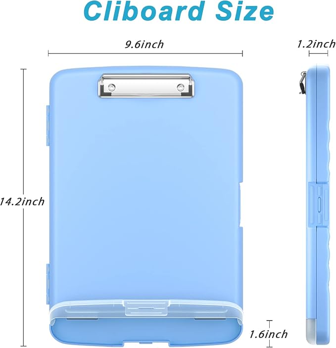 Rimilak Plastic Clipboard with Storage, 8.5 x 11 High Capacity Folio Nursing - Image 2