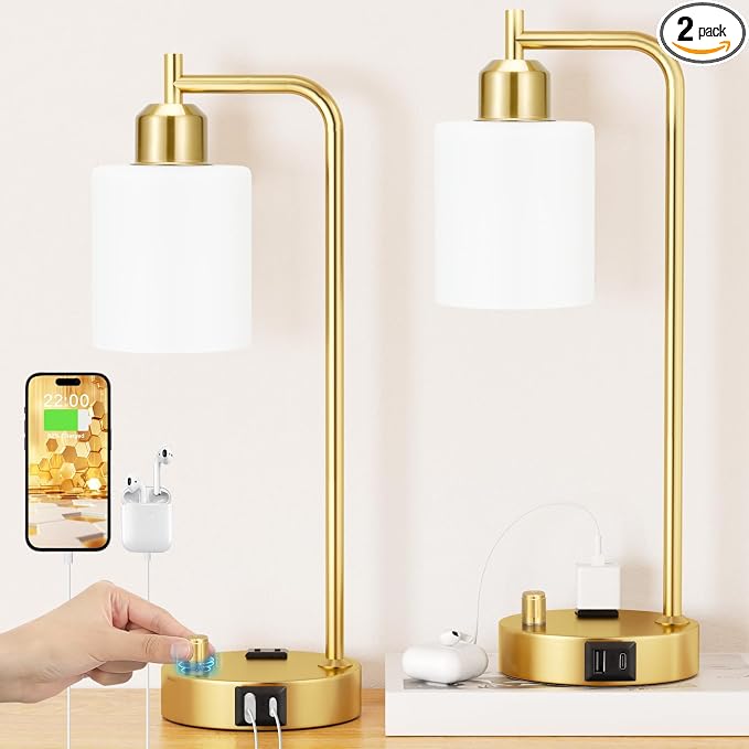 Innqoo Industrial Table Lamps for Bedroom Set of 2 by Innqoo