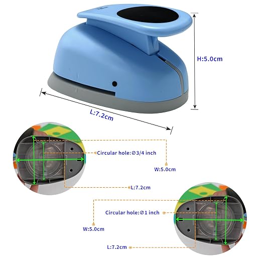 2‑Pcs Circle Hole Paper Punch Set, Puncher Cutting Diameter 3/4‑inch, 1‑inch | - Image 4
