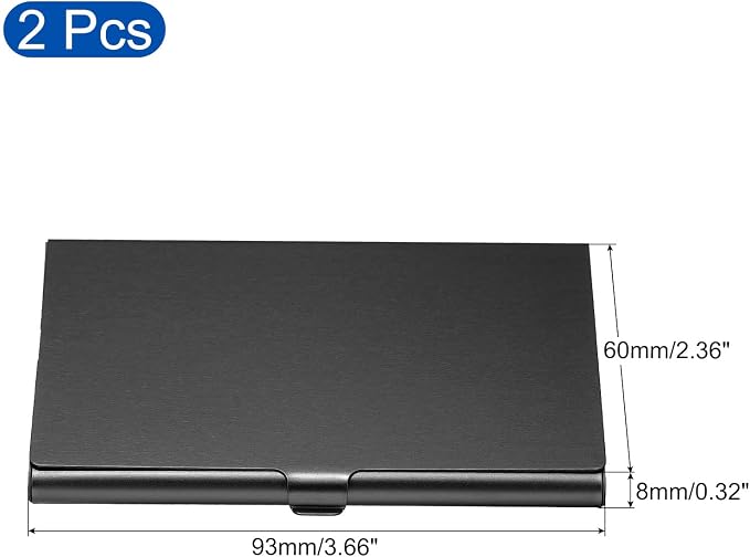 PATIKIL Business Card Holder, 2 Pieces Aluminum Alloy Flip Cover Slim Name - Image 2