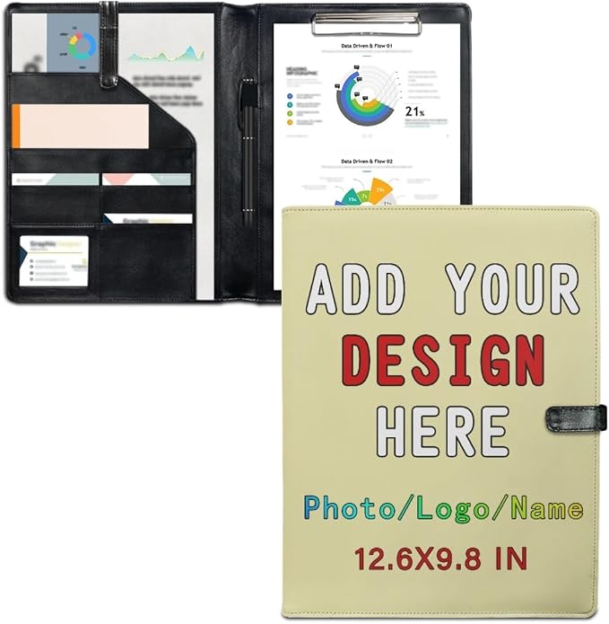 Personalized Padfolio with Logo, Custom Business Portfolio with A4/US Letter by LMPTOEI